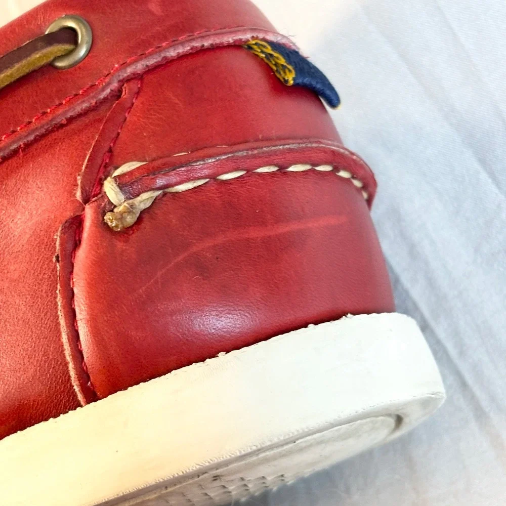 Allen Edmonds Maritime  Boat deck Shoes men's 9d red leather Nautical